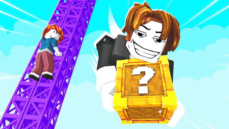 Climb and Drop a Lucky Block official Roblox cover art
